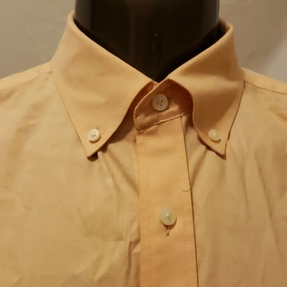 Banana Republic Mens XL‎ Peach Orange Button Down Long Sleeve Shirt Pocket